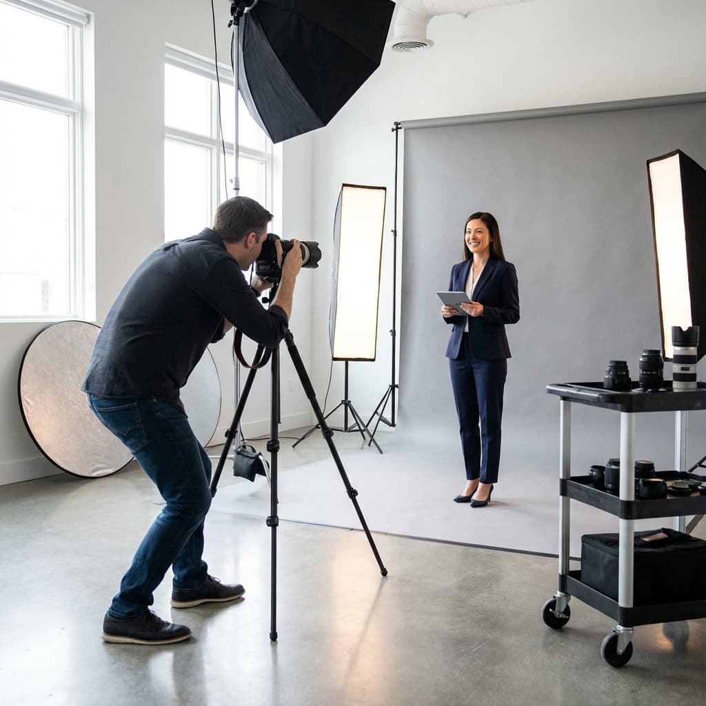 Photographe professionnel en shooting